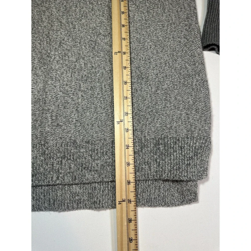 Banana Republic Women's Merino Wool Blend Gray Zipper Raglan Sweater‎ LARGE